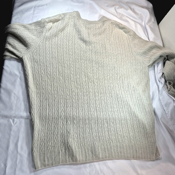 Tricots St. Raphael Men's XL Silk Cashmere Wool V-Neck Sweater Oatmeal Beige - Picture 10 of 12